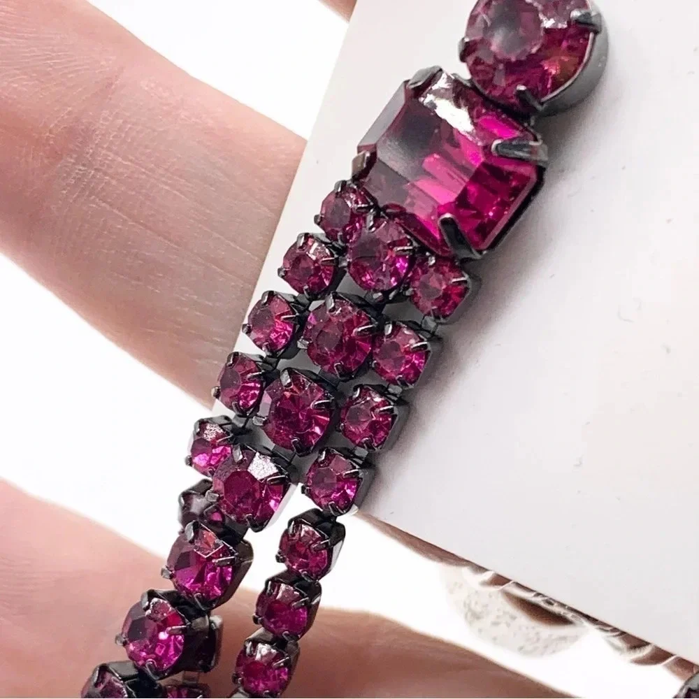 Kate Spade Glitzville Fuchsia Crystal Fringe Earrings NWT